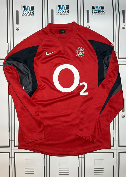 England Rugby Nike Long-Sleeve Training Shirt [Red and Black]
