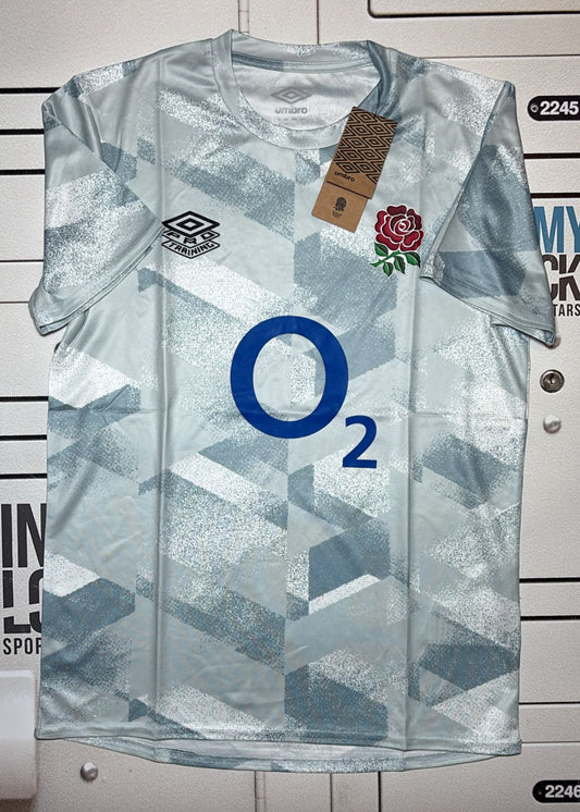 England Rugby Umbro Gym T-Shirt [White and Light Blue]