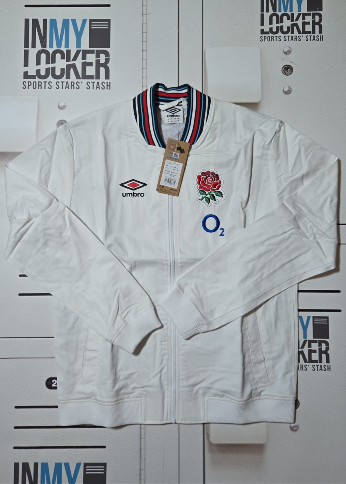 Women's England Rugby Anthem Jacket [White with Red Rose]