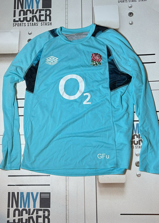 George Furbank - England Rugby Initialled Long Sleeve Training Top [Light Blue]