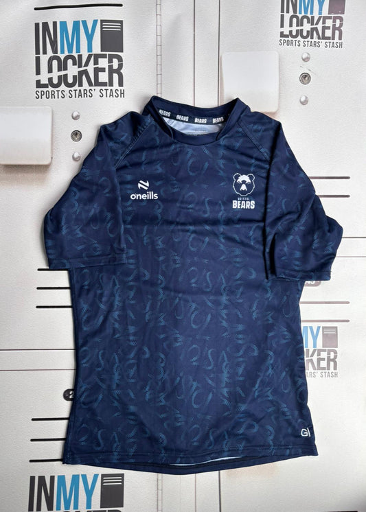 Gabriel Ibitoye - Bristol Bears Initialled Name Pattern Training T-Shirt [Navy]