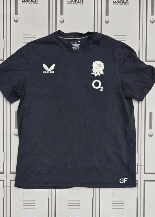 George Ford - England Rugby Castore Casual T-shirt Initialled GF [Navy]