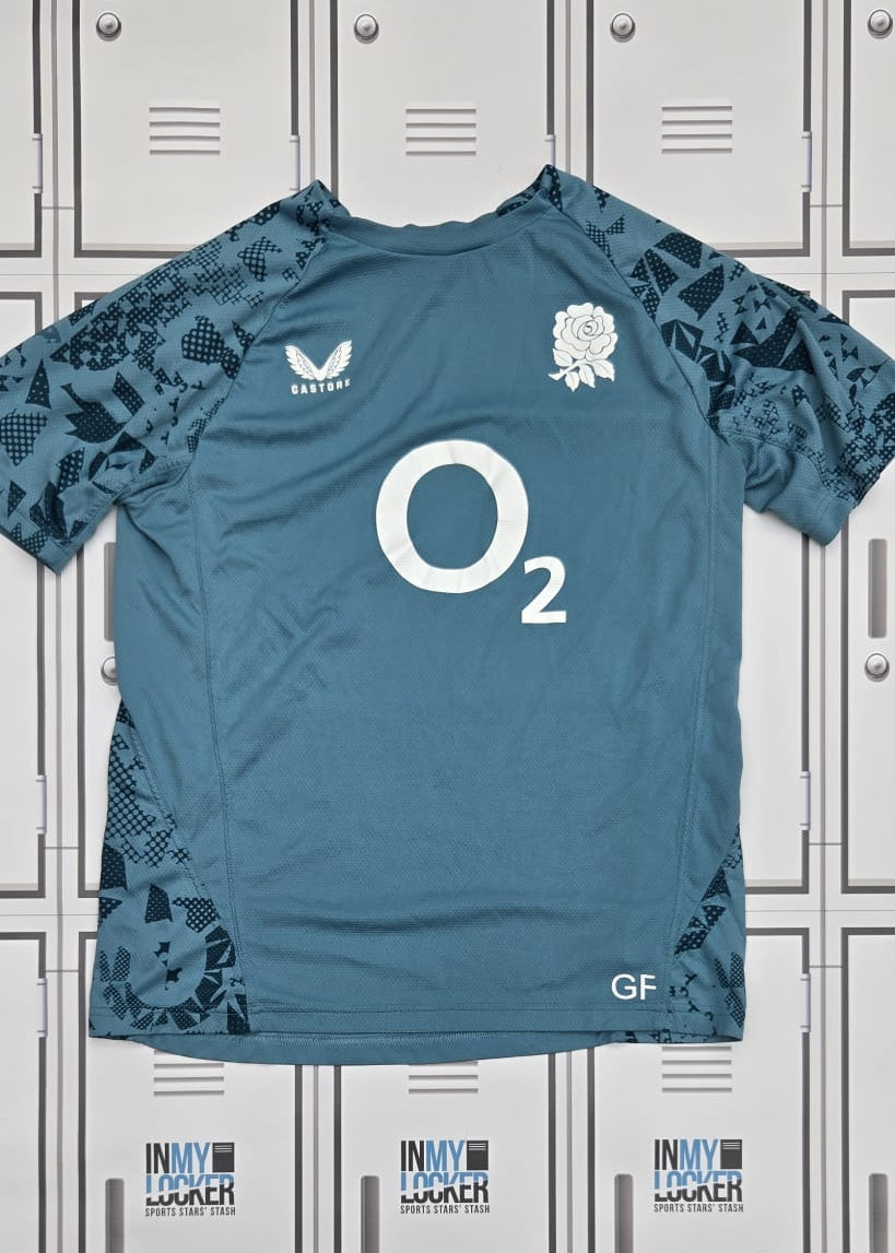 George Ford - England Rugby Castore Gym T-shirt Initialled GF [Blue]