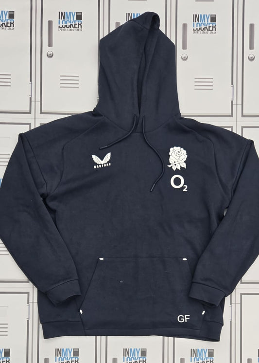George Ford - England Rugby Castore Presentation Hoodie Initialled GF [Blue]