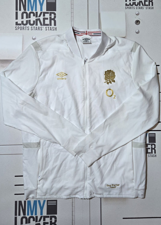 Guy Porter England Rugby Anthem Jacket [White with Gold Rose]