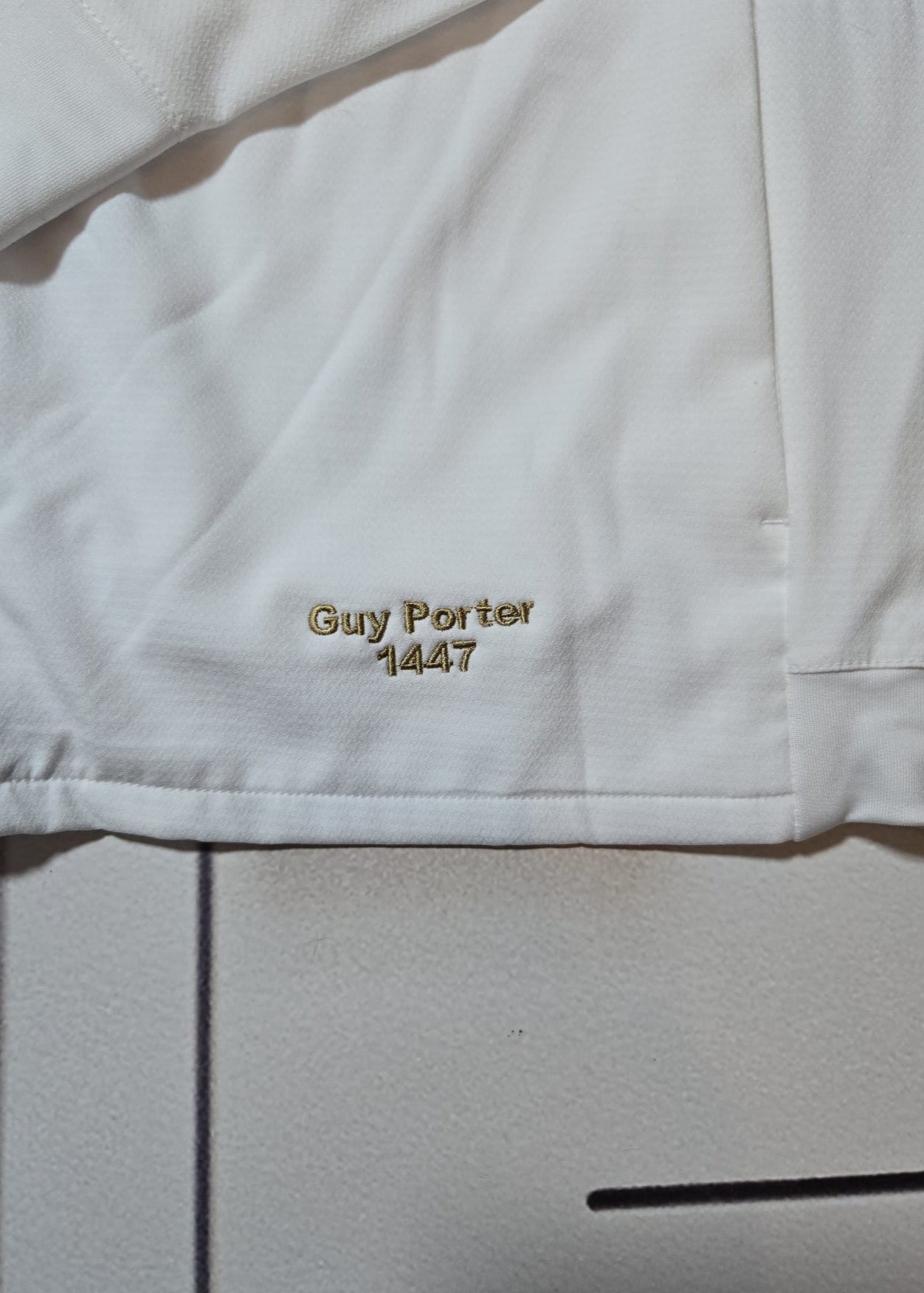 Guy Porter England Rugby Anthem Jacket [White with Gold Rose]