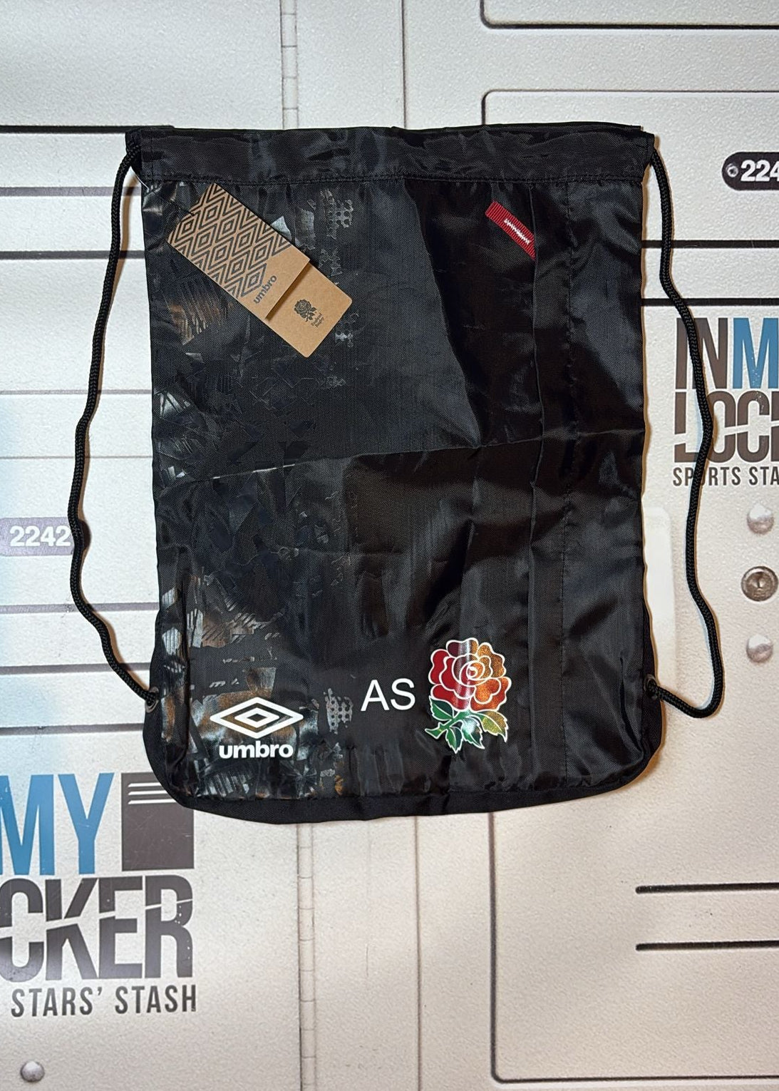 England Rugby Initialled Umbro Gym Sack [Black]