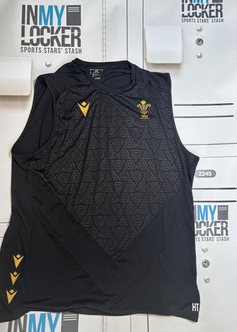 Henry Thomas - Wales Rugby Initialled Gym Vest [Black & Gold]