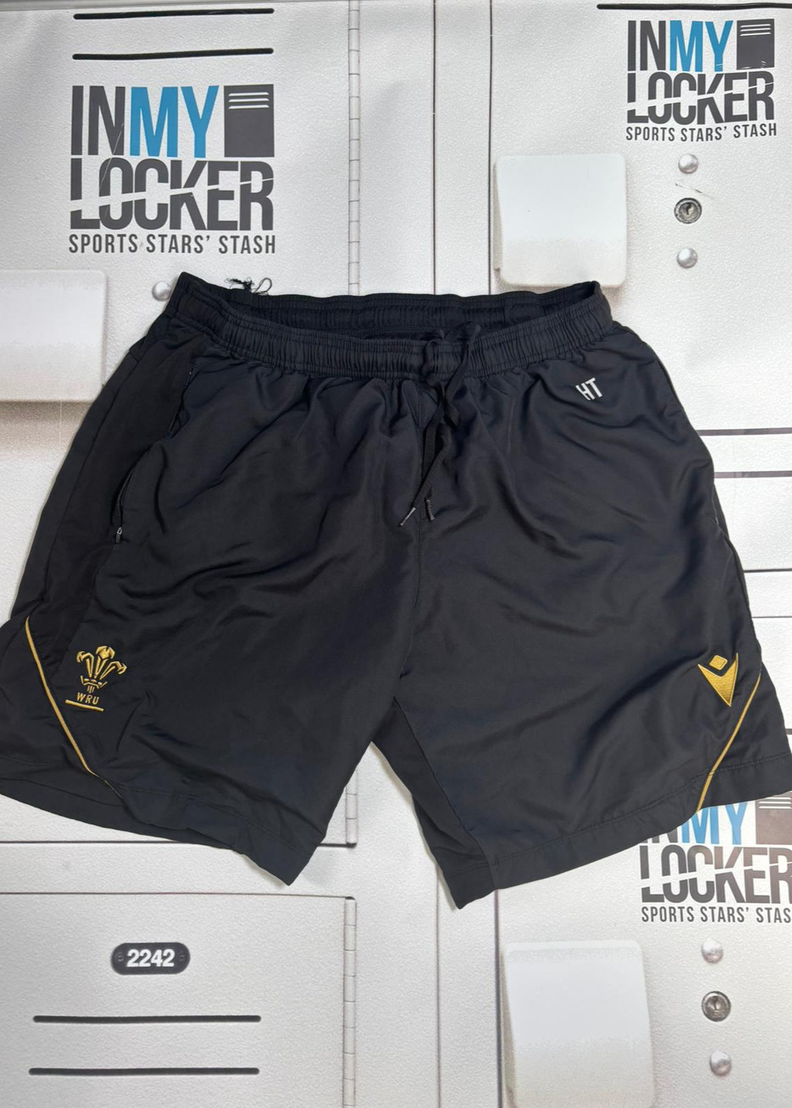 Henry Thomas - Wales Rugby Initialled Gym Shorts [Black & Gold]