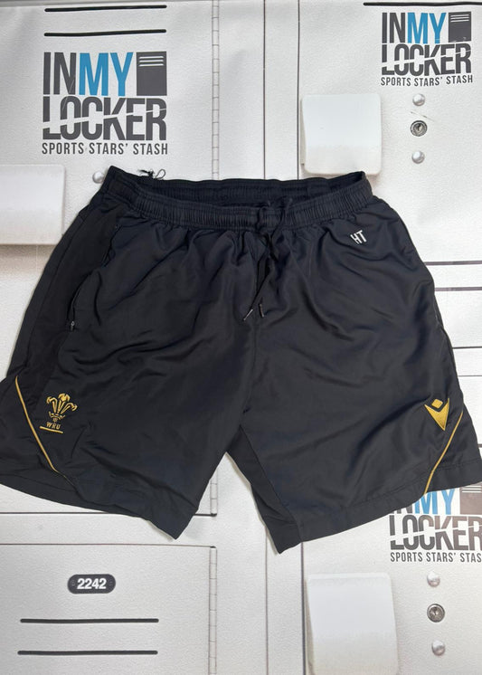 Henry Thomas - Wales Rugby Initialled Gym Shorts [Black & Gold]