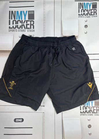 Henry Thomas - Wales Rugby Initialled Gym Shorts [Black & Gold]