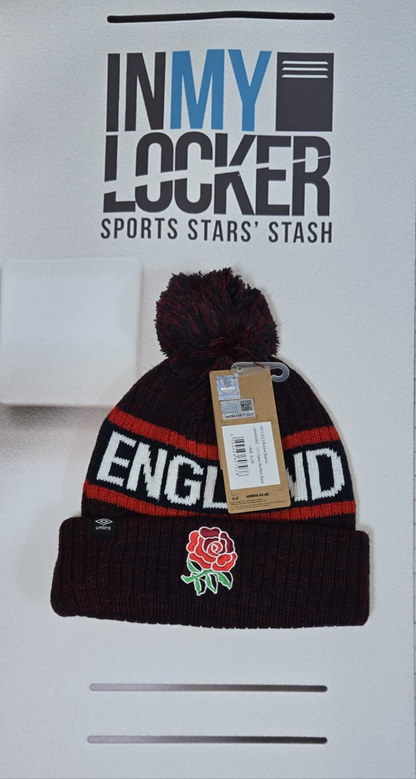 England Rugby Bobble Hat [Navy & Red]