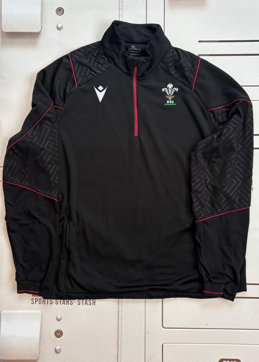 Henry Thomas - Wales Rugby Initialled 1/4 Zip Training Top [Black]