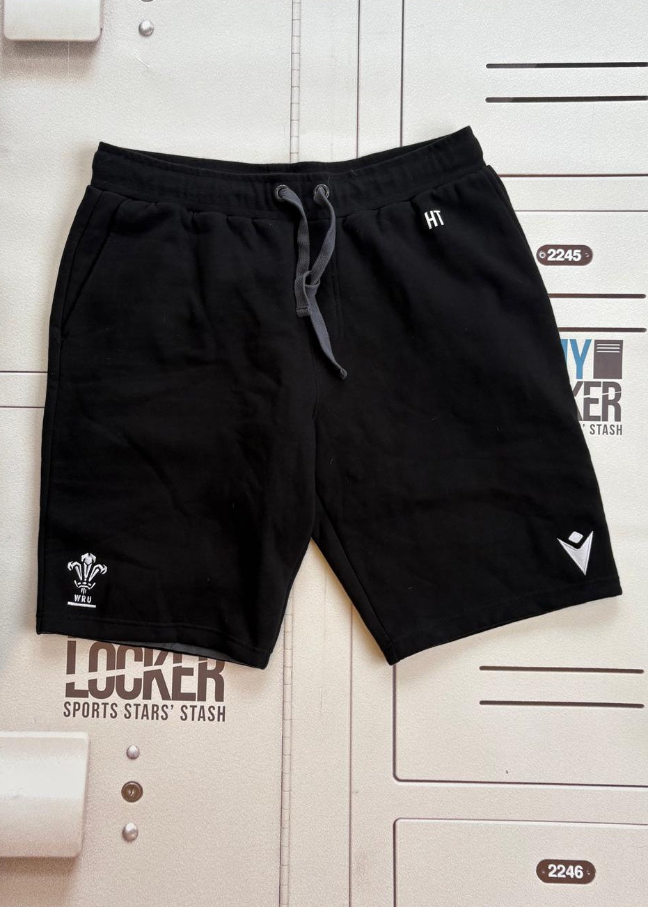 Henry Thomas - Initialled Wales Rugby Casual Jogger Shorts [Black]