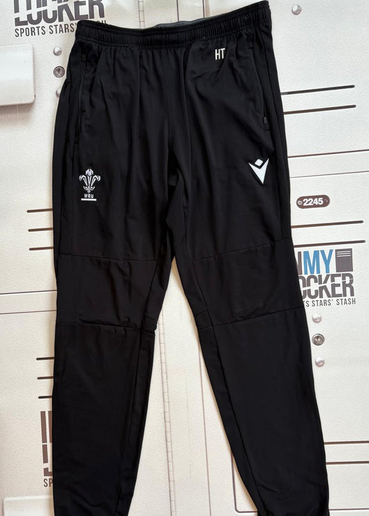 Henry Thomas - Wales Rugby Macron Tracksuit Bottoms [Black]