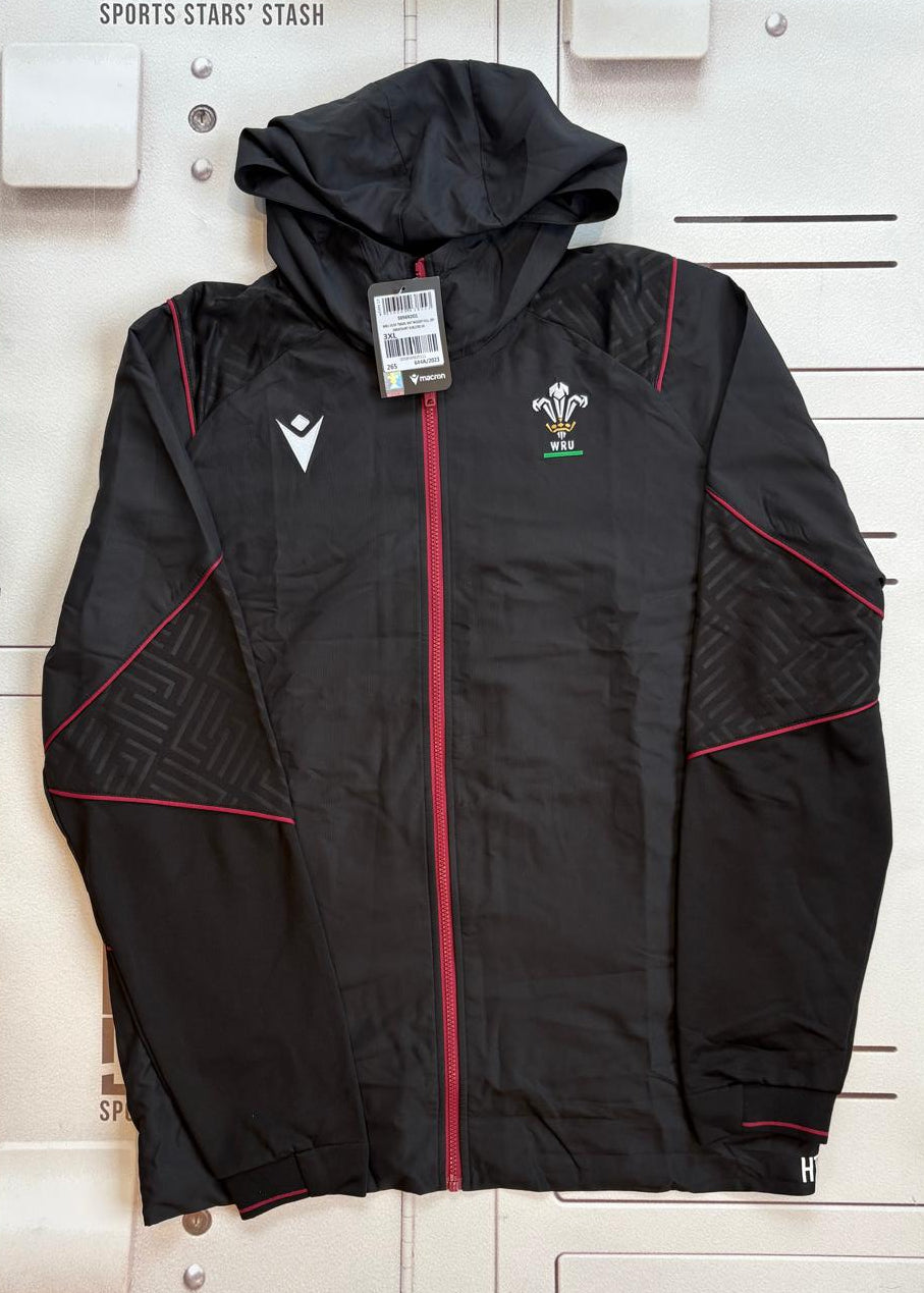 Henry Thomas - Wales Rugby Full Zip Travel Jacket with Hood [Black and Maroon]