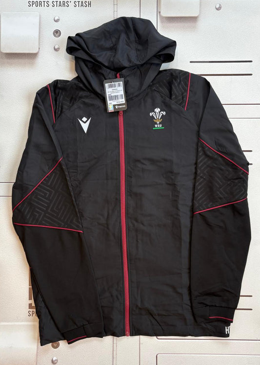 Henry Thomas - Wales Rugby Full Zip Travel Jacket with Hood [Black and Maroon]