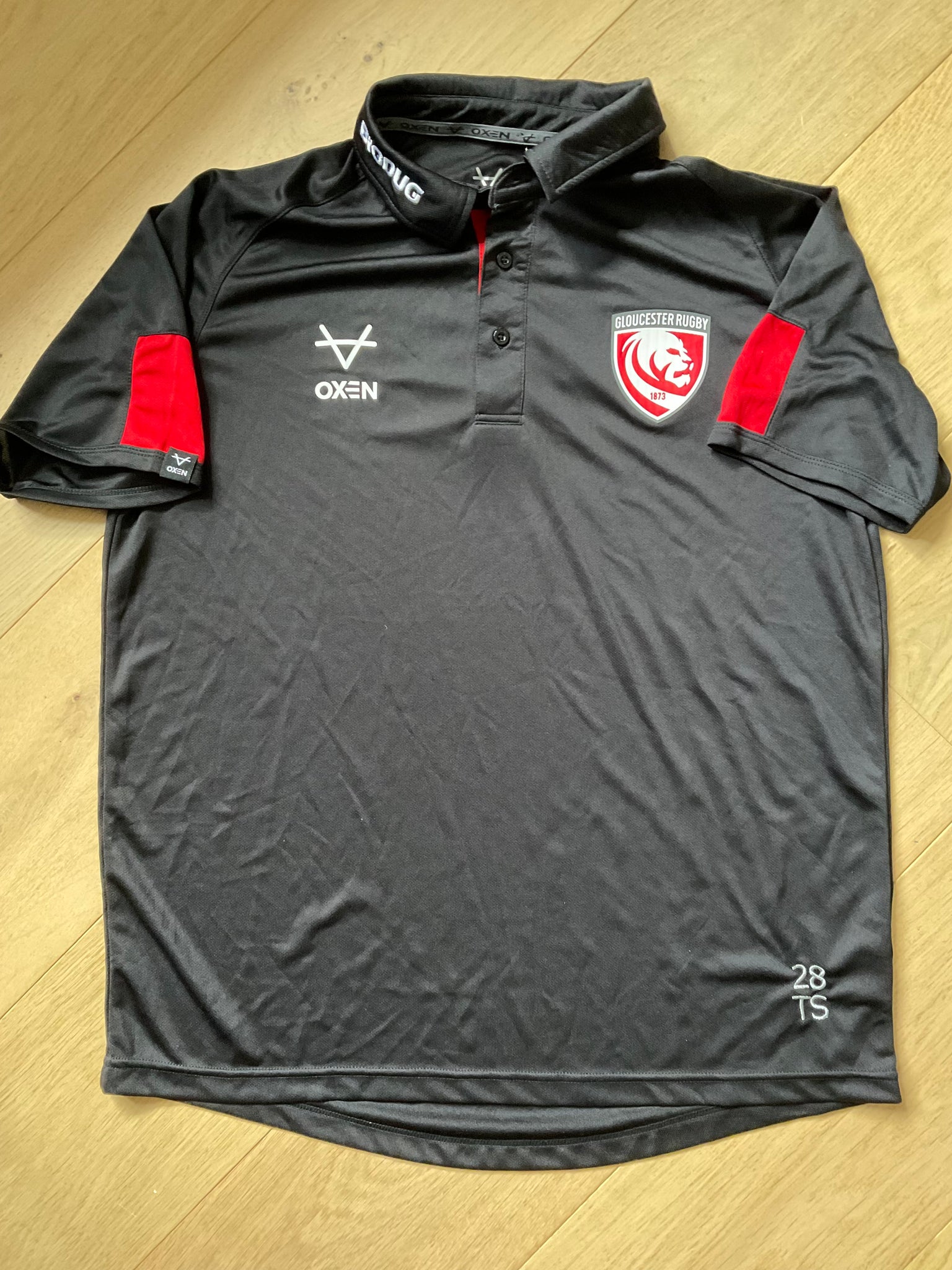 Tom Seabrook - Gloucester Rugby Polo Shirt [Black & Red]