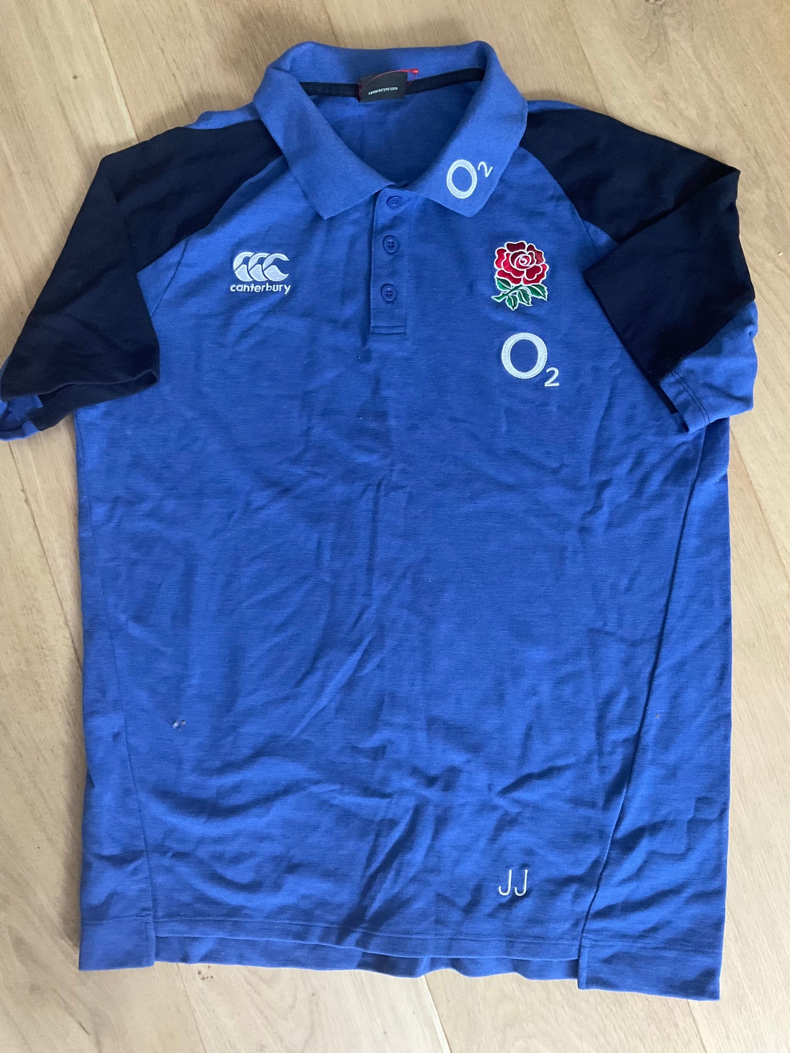 Jonathan Joseph - England Rugby Polo Shirt [Dark & Light Blue]