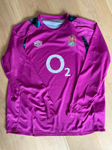 England Rugby - Long Sleeved Training T-Shirt [Magenta with Dark Blue]