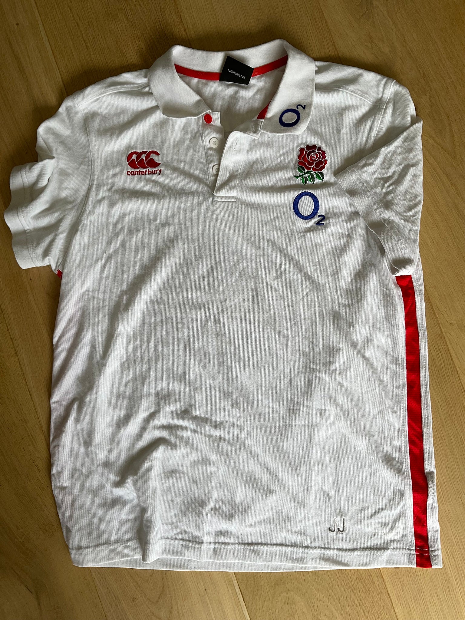 Jonathan Joseph - England Rugby Polo Shirt [White & Orange]