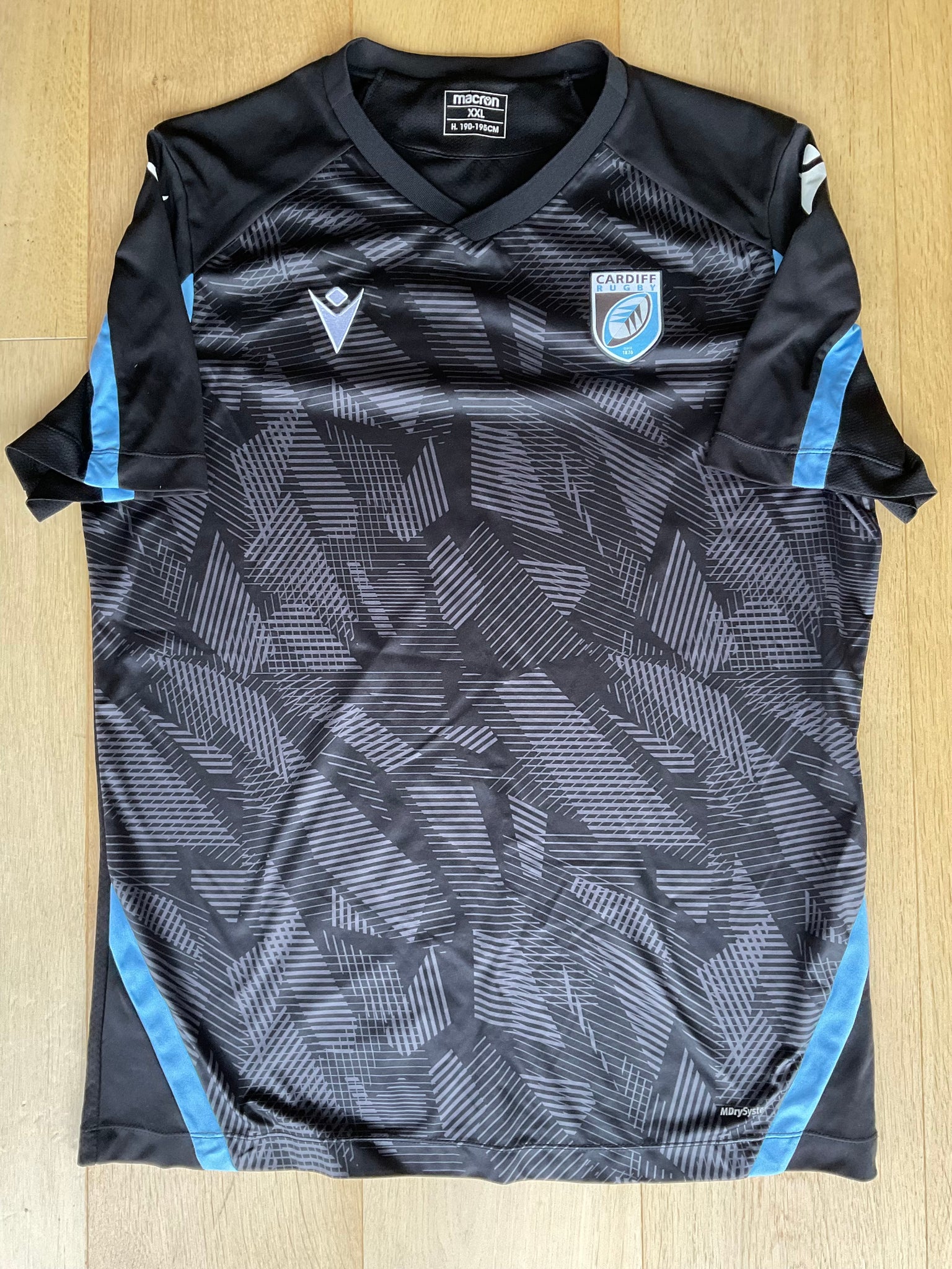 Thomas Young - Cardiff Rugby Gym T-Shirt [Black, Grey & Blue]