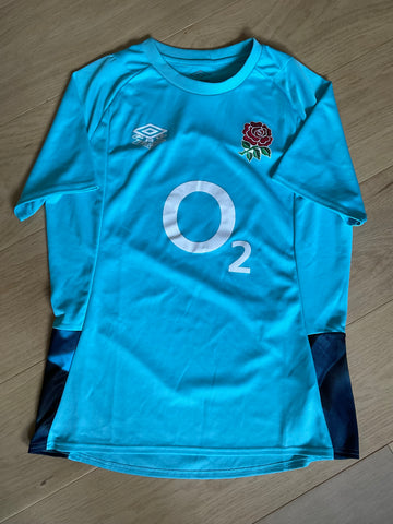 Alex Matthews - England Rugby Gym / Training T-Shirt [Light & Dark Blue]