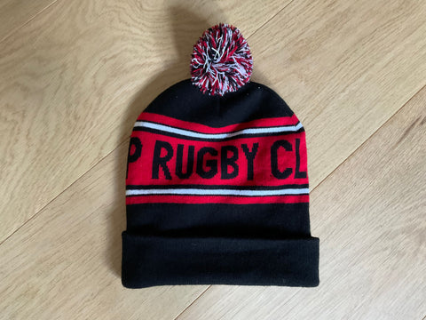 Alex Matthews - ‘Keep Rugby Clean’ Bobble Hat [Black & Red]