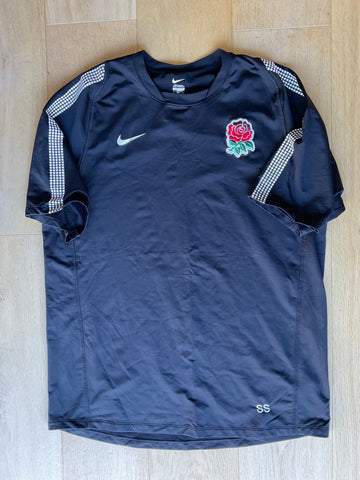 Simon Shaw - England Rugby Heavyweight Gym T-Shirt [Black & White]