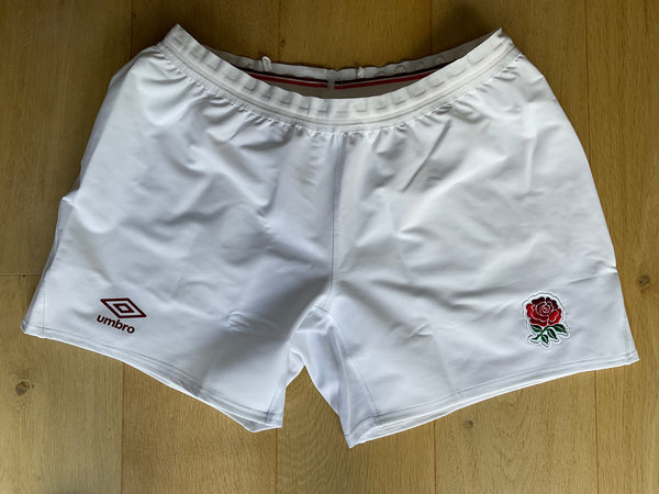 England Rugby - Match Shorts [White with Red & Russet inside waistband]
