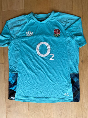 Alex Coles - England Rugby Gym T-Shirt [Blue & Black]