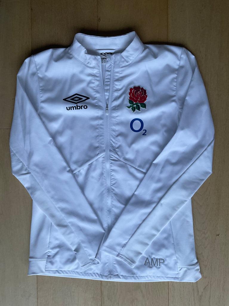 England Women s Rugby Anthem Jacket White with Red Rose In My Locker