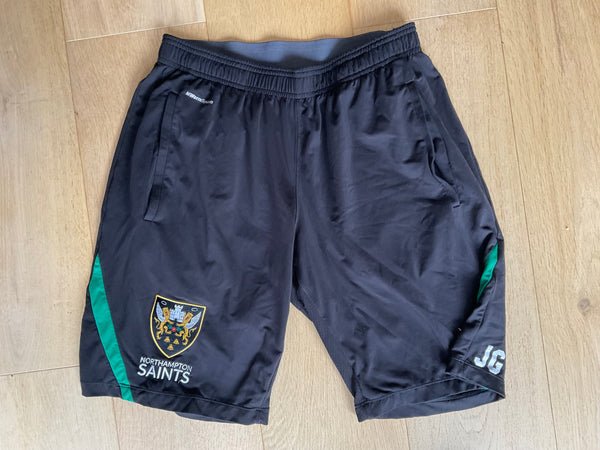 James Grayson - Northampton Saints Boxing Style Gym Shorts [Black & Green]
