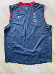 Simon Shaw - England Rugby Gym Vest [Graphite & Red]