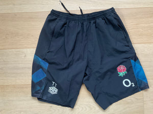 TT Initials - England Rugby Gym Shorts [Black with Blue]
