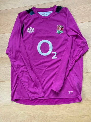 TT Initials - England Rugby Long Sleeve Training T-Shirt [Pink with Blue]