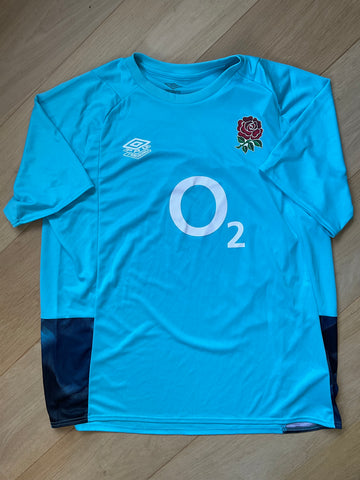 Will Collier - England Rugby Gym T-Shirt [Light Blue & Black]