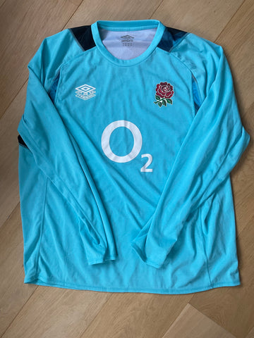 Will Collier - England Rugby Long Sleeve Training T-Shirt [Light Blue & Black]