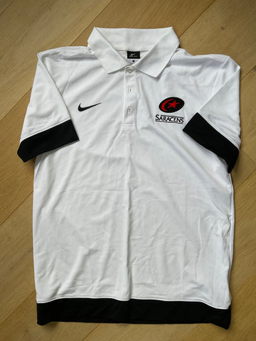 Max Malins - Saracens Casual Polo Shirt [White & Black]