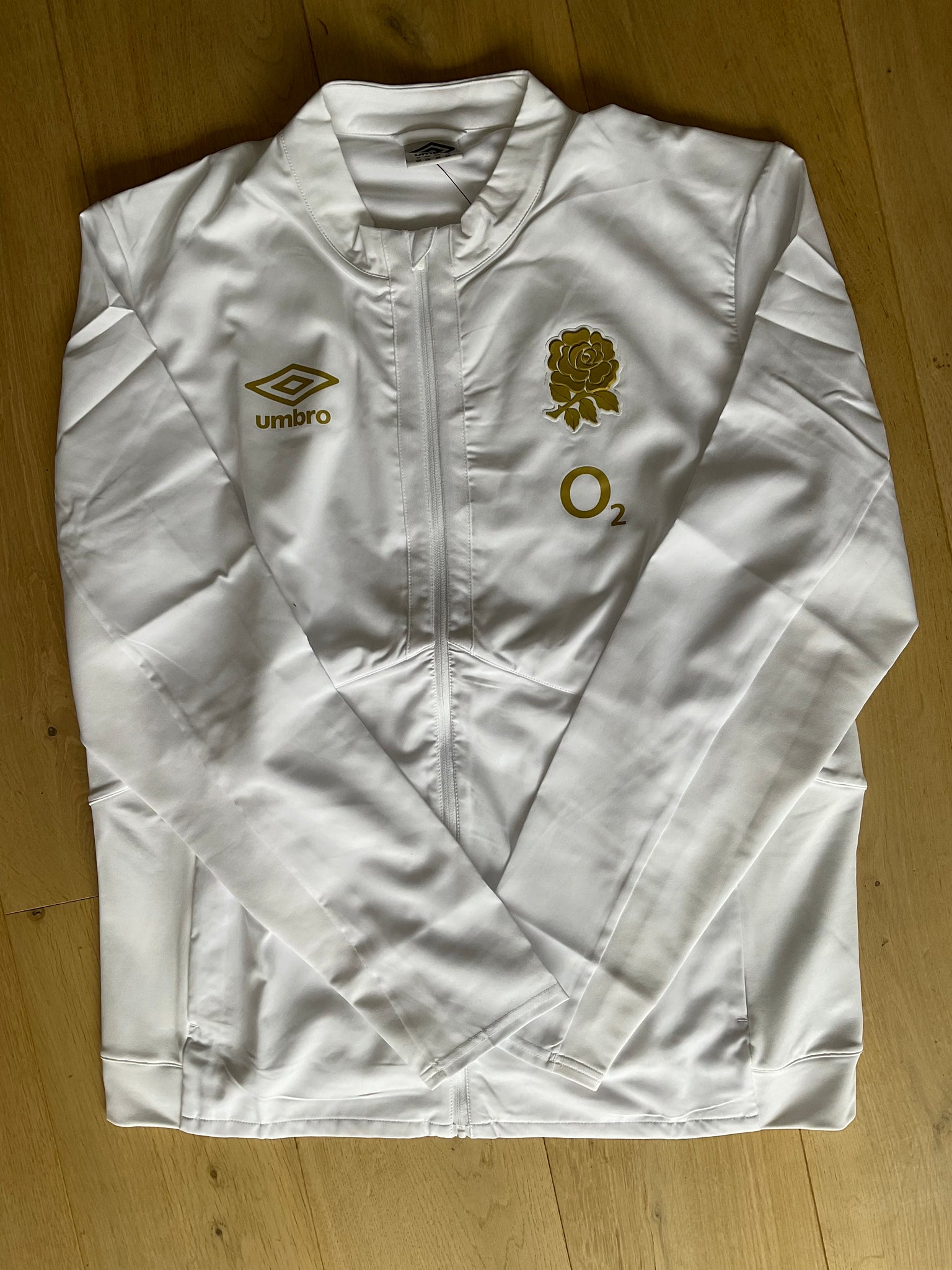 England Rugby Anthem Jacket [White with Gold Rose]