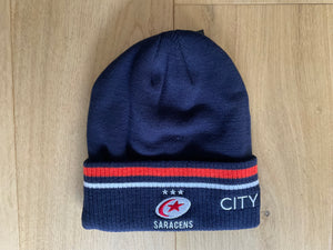 Max Malins - Saracens Beanie [Blue with Orange & White]