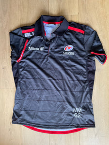 Max Malins - Saracens Casual Polo Shirt [Grey, Black & Red]