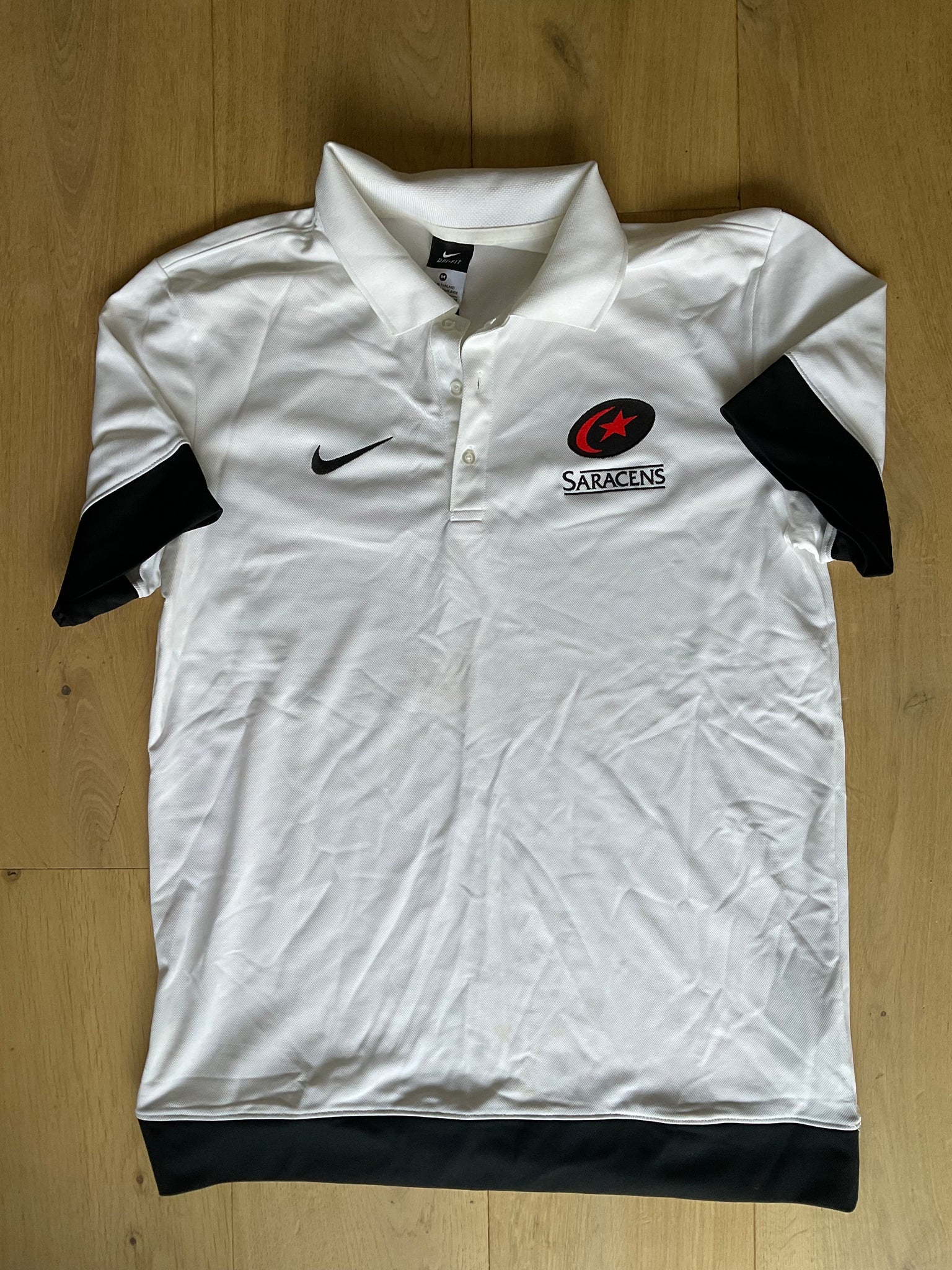 Max Malins - Saracens Casual Polo Shirt [White & Black]