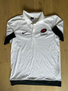 Max Malins - Saracens Casual Polo Shirt [White & Black]