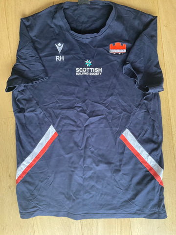 Robin Hislop - Edinburgh Rugby Travel T-Shirt [Blue, White & Orange]