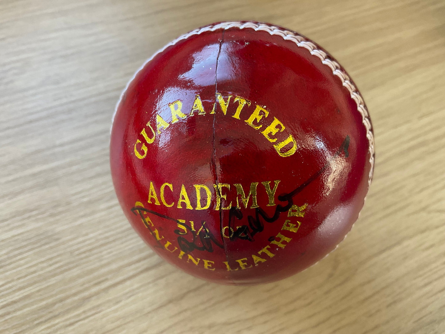 David Gower signed Salamander Academy Cricket Ball [Red]
