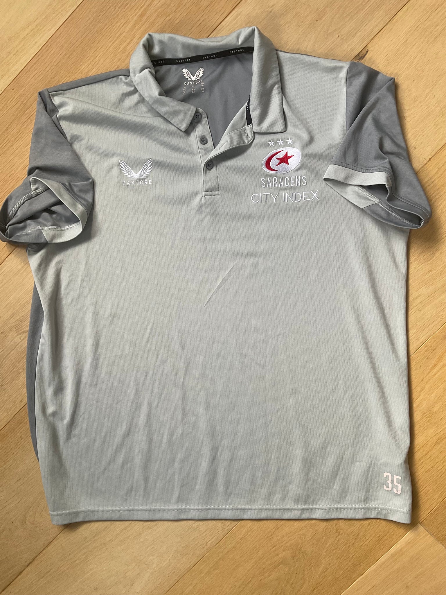 Tom Willis - Saracens Polo Shirt [Grey & Grey]