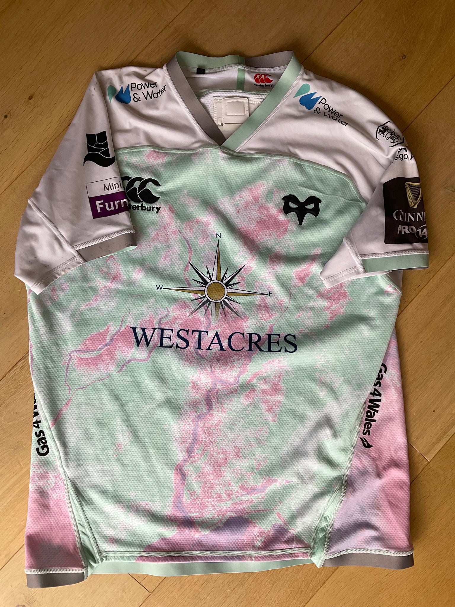 Ospreys - Match Worn Shirt [Green, Pink and White]