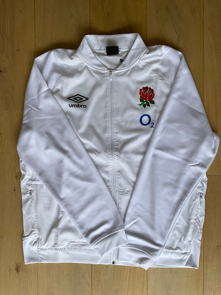 England Rugby Anthem Jacket [White with Red Rose]