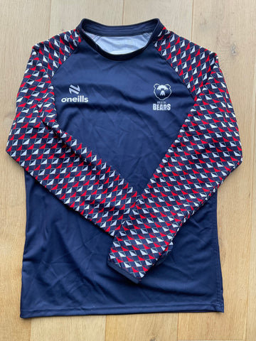 Gabriel Oghre - Bristol Bears Long Sleeve Training Shirt [Blue with Red & White]